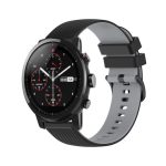 Για Amazfit Stratos 22mm καρό λουράκι ρολογιού σιλικόνης δύο χρωμάτων (Μαύρο+Γκρι)Για το Amazfit GTR 3   Για το Amazfit GTR 3 Pro   Για το Amazfit GTR 2e   Για το Amazfit GTR 2   Για το Amazfit 3   Για Amazfit GTR 47 χλστ   Για το Amazfit Pace   Για το Am