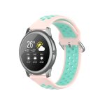 For Xiaomi Haylou Solar LS05 Two-tone Silicone Watch Band, Size: 22mm(Light Pink Teal)