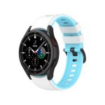 Για Samsung Galaxy Watch5 Pro 45mm/5 44mm/5 Δίχρωμη ζώνη σιλικόνης με λουράκι ρολογιού 40mm (White Sky Blue)