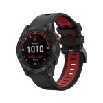 Για Garmin Fenix ​​7X 26mm δίχρωμη αθλητική ζώνη ρολογιών σιλικόνης (Μαύρο+Κόκκινο)  Εφαρμόζεται μοντέλα: κατάλληλο για Garmin Fenix7X, Fenix ​​7X Solar, TACTIX 7/ 7 Pro, TACTIX DELTA, Enduro, VERTIX2, Fenix ​​6X , Fenix ​​6X Pro, Fenix ​​6X Sapphire GPS,