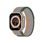 Διπλό έγχρωμο Nylon Hook and Loop Fastener Band Watch For Apple Watch Series 8&7 41mm / SE 2&6&SE&5&4 40mm / 3&2&1 38mm (Orange + Army green)