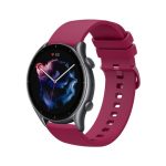 22mm Για το Amazfit GTR 3 Pro Amazfit GTR 3  Amazfit GTR 2e Amazfit GTR 2 Amazfit 3 Amazfit GTR 47mm Amazfit Pace Amazfit Stratos Amazfit 2 Stratos  μονόχρωμο λουράκι ρολογιού σιλικόνης (κόκκινο κρασί)