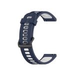 For Huawei Watch GT 3 42mm 20mm Two-color Stripe Silicone Watch Band (ΜΠΛΕ + ΑΣΠΡΟ )
