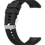 Ασημί Κούμπωμα Λουράκι Σιλικόνης Μαύρο (Mi Watch)