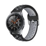 For Galaxy Watch 46 / S3 / Huawei Watch GT 1 / 2 22mm Smart Watch Silicone Double Color Watch Band, Size:L(Black Grey)