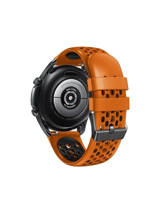 be2f82e1-269a-439b-bbdd-a99cdfa93440_0.jpg Silicone Breathable Λουράκι Dual Color 5 Holes για Amazfit Pace - Orange / Black - Image 1