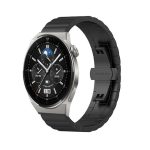 For Huawei Watch GT 3 Pro 43mm 20mm One Bead Butterfly Buckle Metal Steel Watch Band  ΜΑΥΡΟ