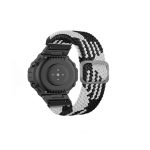 For Amazfit T-Rex / T-Rex Pro / Ares Adjustable Buckle Braided Nylon Watch Band (Black + White)