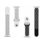 Tactical 174 Double Silicone Band for Apple iWatch 1/2/3/4/5/6/7/8/SE 42/44/45mm White/Black