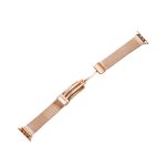 Milan Fold Buckle Metal Band Watch For Apple Watch Ultra 49mm / Series 8&7 45mm / SE 2&6&SE&5&4 44mm / 3&2&1 42mm (Rose Gold)