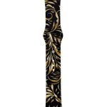 SILICONE ΛΟΥΡΑΚΙ ΓΙΑ APPLE WATCH ΜΑΥΡΟ ΜΕ ΣΧΕΔΙΟ GOLDEN GARDEN 42-44-45MM