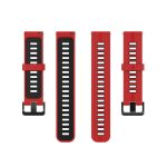 For Huawei Watch GT 3 46mm 22mm Two-color Stripe Silicone Watch Band ( ΚΟΚΚΙΝΟ + ΜΑΥΡΟ )