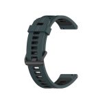 For Huawei Watch GT 3 42mm 20mm Two-color Stripe Silicone Watch Band (ΠΡΑΣΙΝΟ +ΜΑΥΡΟ)