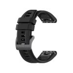 For Garmin Fenix 5X Plus 26mm Silicone Sport Pure Color Watch Band(Black)