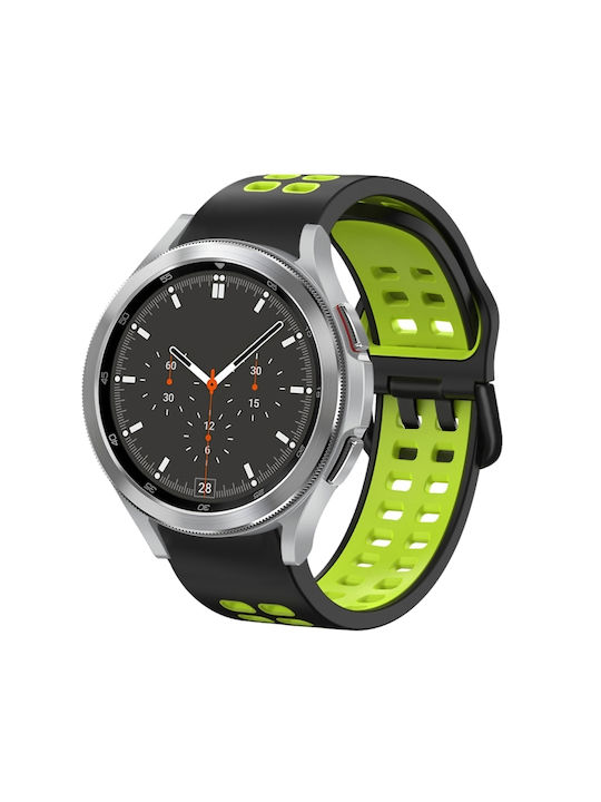 c67b597c-75e4-43a9-bf26-8a99087ad014_0.jpg Λουράκι Σιλικόνης Black / Green (Galaxy Watch4 / Watch5 / Watch5 Pro / Galaxy Watch 4 Classic / Watch Active 2) - Image 1