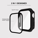 ENKAY Hat-Prince 2 σε 1 Πλαίσιο PC + Θήκη πλήρους κάλυψης 9H Tempered Glass Protector για Apple Watch Series 8 / 7 45mm (Πράσινο) - Image 2