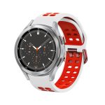 Αναπνεύσιμο λουράκι ρολογιών σιλικόνης δύο χρωμάτωνΓια Samsung Galaxy Watch 5 40mm/ Για Watch 5 44mm/ Για Watch 5 Pro 45mm/ Για Watch 4 40mm/ Για Watch 4 44mm/ Για Watch 4 Classic 46mm/ Για Watch 4 Classic 42mm/ Για Watch Active 2 20mm (White+Red)