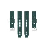 For Huawei Watch GT 2 42mm Silicone Watch Band with Silver Buckle(Dark Green)