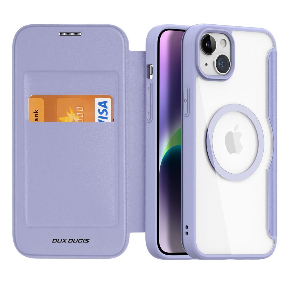 cb22aa2492771d7788a1efef1f077b3e DUX DUCIS Skin X Pro - Θήκη Folio συμβατή με MagSafe για Apple iPhone 15 μωβ - Image 1