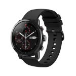 Για Amazfit 2 Stratos 22mm μονόχρωμο λουράκι  ρολογιού σιλικόνης (μαύρο)