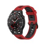 Για Huawei Watch GT 3 SE 22mm Ζώνη ρολογιών σιλικόνης δύο χρωμάτων (κόκκινο μαύρο) Συμβατά μοντέλα: Samsung Galaxy Watch3 45mm / Samsung Galaxy Watch3 46mm / Samsung Gear S3 Classic / Samsung Gear S3 Frontier / Huawei Watch GT3 SE / Huawei Watch Buds / Hu