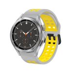 Αναπνεύσιμο λουράκι ρολογιών σιλικόνης δύο χρωμάτωνΓια Samsung Galaxy Watch 5 40mm/ Για Watch 5 44mm/ Για Watch 5 Pro 45mm/ Για Watch 4 40mm/ Για Watch 4 44mm/ Για  Watch 4 Classic 46mm/ Για Watch 4 Classic 42mm/ Για  Watch Active 2 20mm (Grey+Yellow)