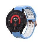 Για Samsung Galaxy Watch 5 40mm 20mm  λουράκι ρολογιού σιλικόνης δύο χρωμάτων(ΓΑΛΑΖΙΟ+ΛΕΥΚΟ)