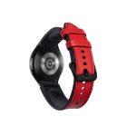 For Samsung Galaxy Watch4 Silicone + Leather Black Buckle Watch Band(Red)