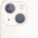 Glitter Ring Tempered Glass Camera Lens Film For iPhone 13 / 13 mini(Silver)
