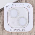 Glitter Ring Tempered Glass Camera Lens Film For iPhone 13 / 13 mini(Silver) - Image 4