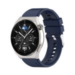 Για Huawei Watch GT 42mm/46mm / GT2 Προεξέχουσα κεφαλή 46mm 22mm με λουρί σιλικόνης Ασημί αγκράφα (Μπλε)