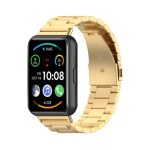For Huawei Watch Fit 2 Three-bead Metal Stainless Steel Watch Band (ΧΡΥΣΟ)
