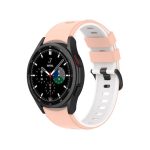 Για Samsung Galaxy Watch5 Pro 45mm/5 44mm/5 Ζάντα ρολογιού με λουράκι σιλικόνης δύο χρωμάτων (ροζ λευκό) 40mm