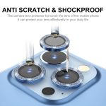 ENKAY Glitter Rear Lens Aluminium Alloy Tempered Glass Film For iPhone 14 Pro / 14 Pro Max(Blue) - Image 2