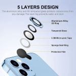 ENKAY Glitter Rear Lens Aluminium Alloy Tempered Glass Film For iPhone 14 Pro / 14 Pro Max(Blue) - Image 3
