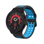 Για Samsung Galaxy Watch 5 40mm 20mm  λουράκι ρολογιού σιλικόνης δύο χρωμάτων (ΜΠΛΕ+ΜΑΥΡΟ)