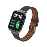 Για το Xiaomi Redmi Watch 2 Lite Γνήσια Δερμάτινη Μεταλλική θήκη Ενσωματωμένη ζώνη ρολογιού (Μαύρη)