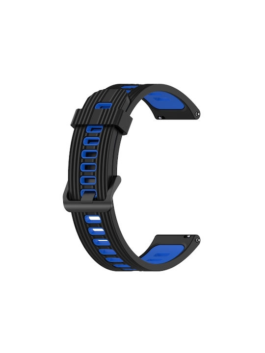dd0f50e9-9e41-461c-8812-e63abb212428_0.jpg For Huawei Watch GT 3 46mm 22mm Two-color Stripe Silicone Watch Band ( ΜΑΥΡΟ+ ΜΠΛΕ) - Image 1