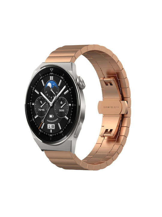 ddad6fa8-8e89-4a02-80d7-cc615ab15561_0.jpg For Huawei Watch GT 3 Pro 43mm 20mm One Bead Butterfly Buckle Metal Steel Watch Band ΡΟΖ/ΧΡΥΣΟ - Image 1