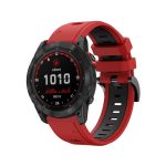 Για Garmin Fenix ​​7X 26mm Δίχρωμη Αθλητική ζώνη ρολογιών σιλικόνης (Κόκκινο+Μαύρο)  Εφαρμόζεται μοντέλα: κατάλληλο για Garmin Fenix7X, Fenix ​​7X Solar, TACTIX 7/ 7 Pro, TACTIX DELTA, Enduro, VERTIX2, Fenix ​​6X , Fenix ​​6X Pro, Fenix ​​6X Sapphire GPS,