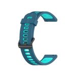 For Huawei Watch GT 3 46mm 22mm Two-color Stripe Silicone Watch Band (ΜΠΛΕ + ΠΡΑΣΙΝΟ )