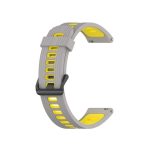 For Huawei Watch GT 3 46mm 22mm Two-color Stripe Silicone Watch Band (ΓΚΡΙ + ΚΙΤΡΙΝΟ )