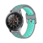 Για Galaxy Watch 46 / S3 / Huawei Watch GT 1 / 2 Έξυπνο ρολόι 22 χιλιοστών, διπλό έγχρωμο λουράκι ρολογιού σιλικόνης, Μέγεθος: L (Γκρι πράσινο)