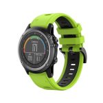 For Garmin Fenix 3 Sapphire 26mm Two-Color Sports Silicone Watch Band (ΜΑΥΡΟ + ΠΡΑΣΙΝΟ)