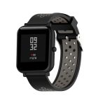 Διπλό έγχρωμο αθλητικό λουράκι σιλικόνης για Xiaomi Huami Amazfit Bip Lite Έκδοση 20mm (Μαύρο Γκρι)