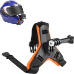 PULUZ Motorcycle Helmet Chin Strap Mount for GoPro, DJI Osmo Action and Other Action Cameras(Orange)