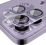 ENKAY μεμβράνη κάλυψης φακού από σκληρυμένο γυαλί από κράμα αλουμινίου για iPhone 14 Pro / 14 Pro Max (Μωβ)