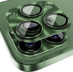 ENKAY μεμβράνη κάλυψης φακού από σκληρυμένο γυαλί από κράμα αλουμινίου για iPhone 14 Pro / 14 Pro Max (Σκούρο Πράσινο)