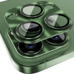 ENKAY μεμβράνη κάλυψης φακού από σκληρυμένο γυαλί από κράμα αλουμινίου για iPhone 14 Pro / 14 Pro Max (Σκούρο Πράσινο)