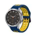 Αναπνεύσιμο λουράκι ρολογιών σιλικόνης δύο χρωμάτωνΓια Samsung Galaxy Watch 5 40mm/ Για Watch 5 44mm/ Για Watch 5 Pro 45mm/ Για Watch 4 40mm/ Για Watch 4 44mm/ Για  Watch 4 Classic 46mm/ Για Watch 4 Classic 42mm/ Για  Watch Active 2 20mm (Midnight Blue+Ye